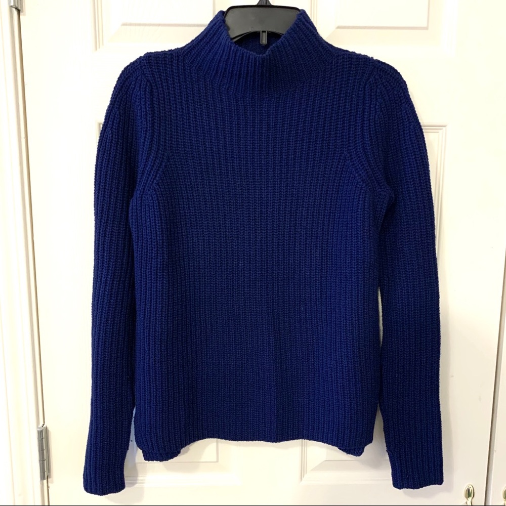 Vince. Navy Chunky Knit Turtleneck Sweater